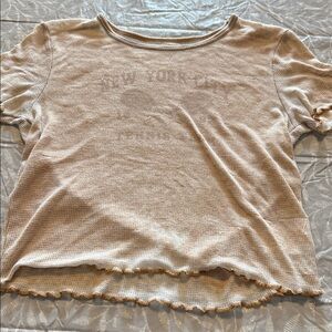 American Eagle Outfitters Beige Textured Tank Top